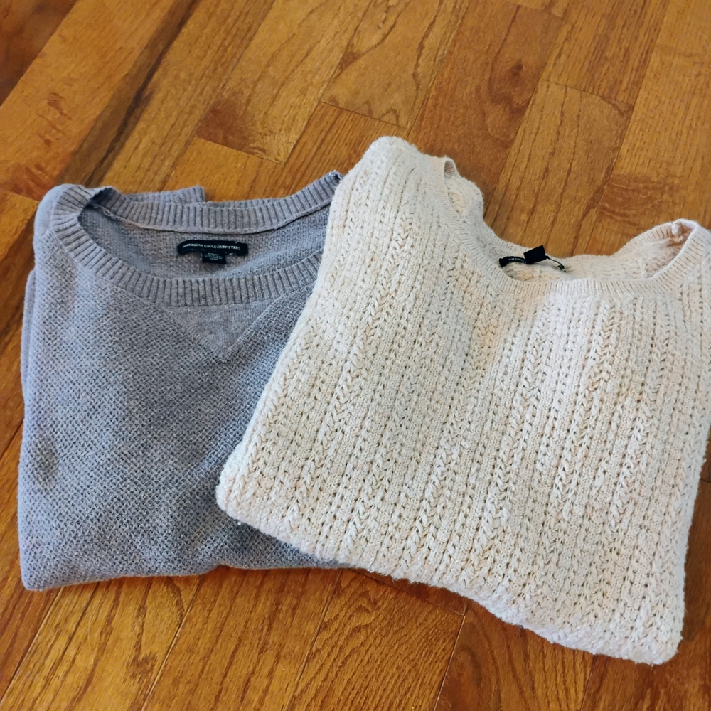 American Eagle Outfitters Gray and Pink Sweaters
